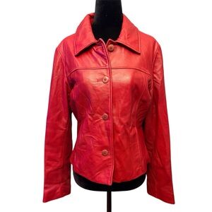 Danier leather jacket blazer red size XS